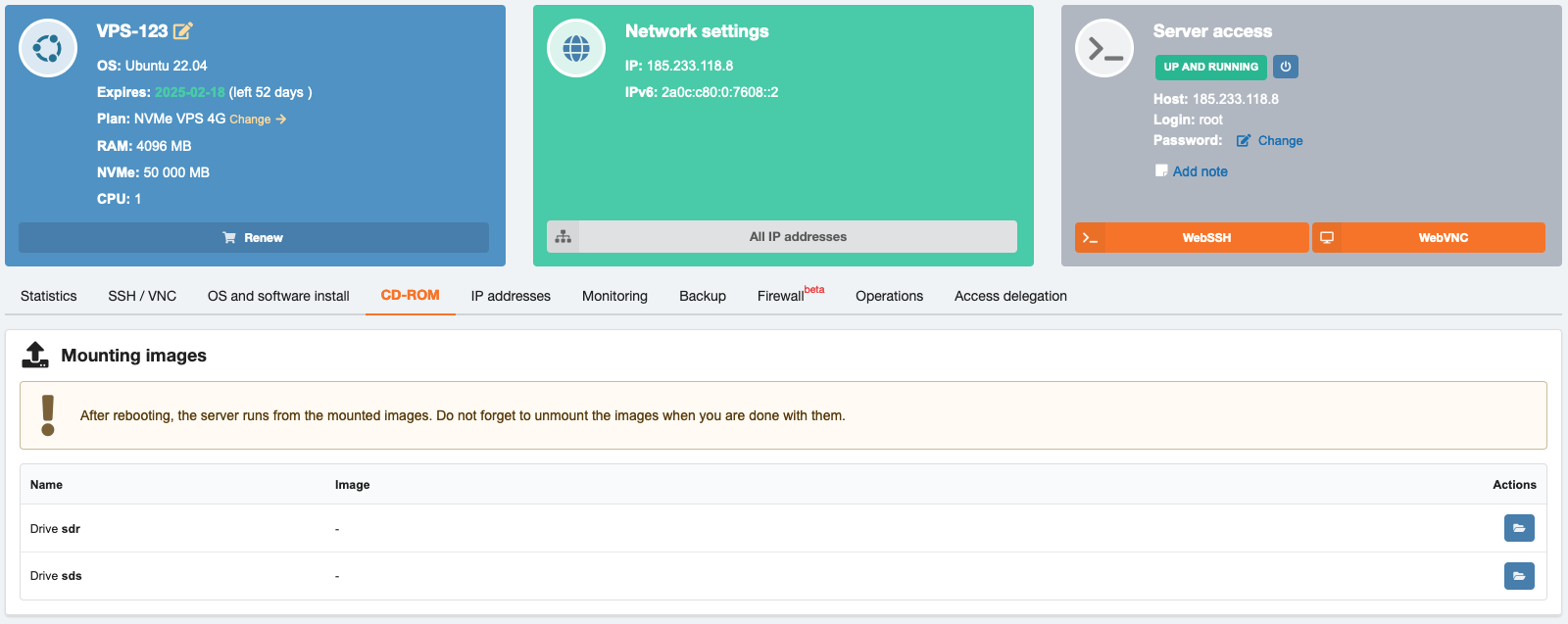 Panou de control VPS — CD-ROM